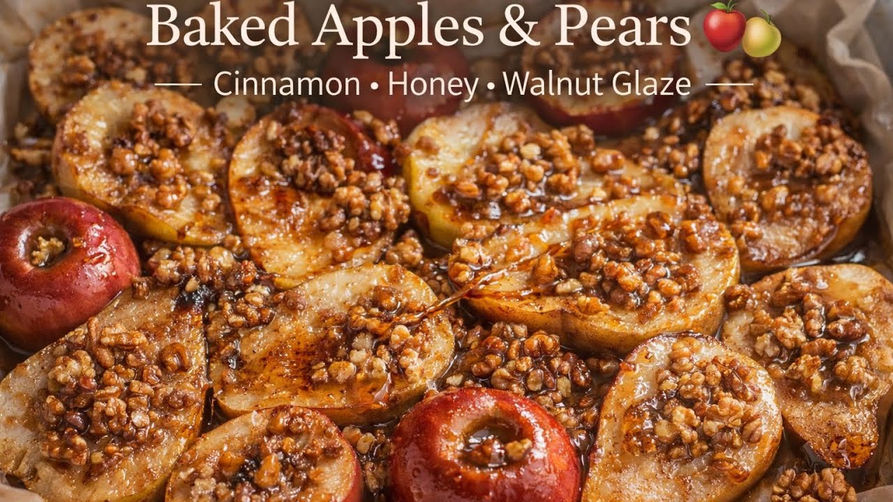Уютные запеченные яблоки и груши 🍎🍐 | Мед, корица и грецкие орехи
