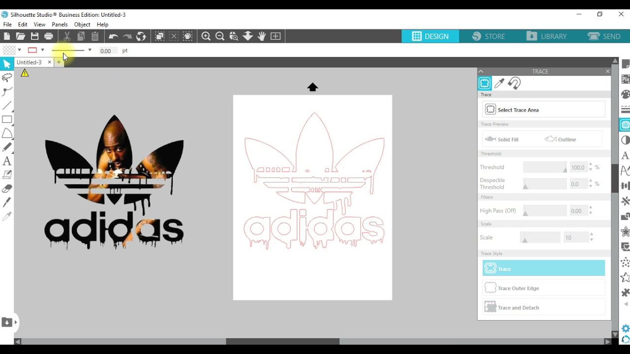 Crop Photo into an outline using Silhouette Studio