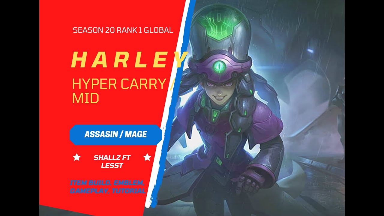Harley Season 20 Top Global rank 1 Gameplay, Tutorial, Emblem and Build Item.