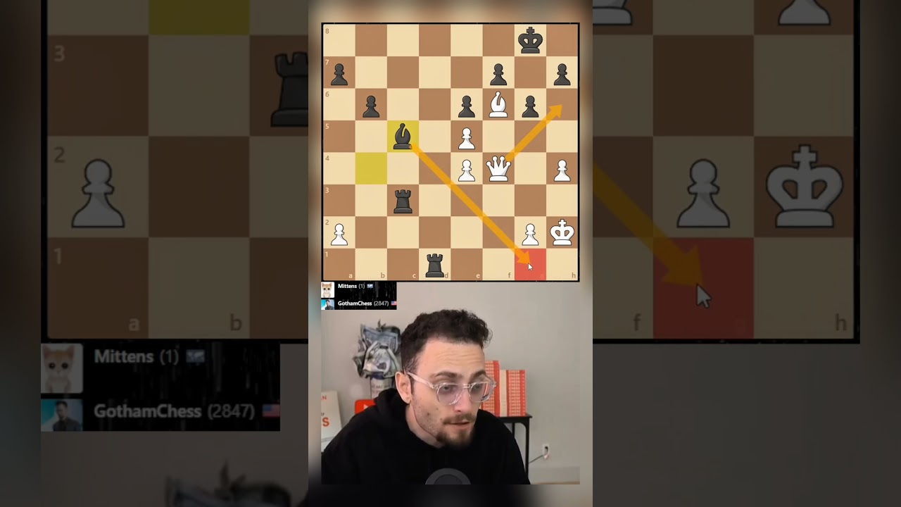 MITTENS sacrifices it Queen against levy rozman #chess #gothamchess