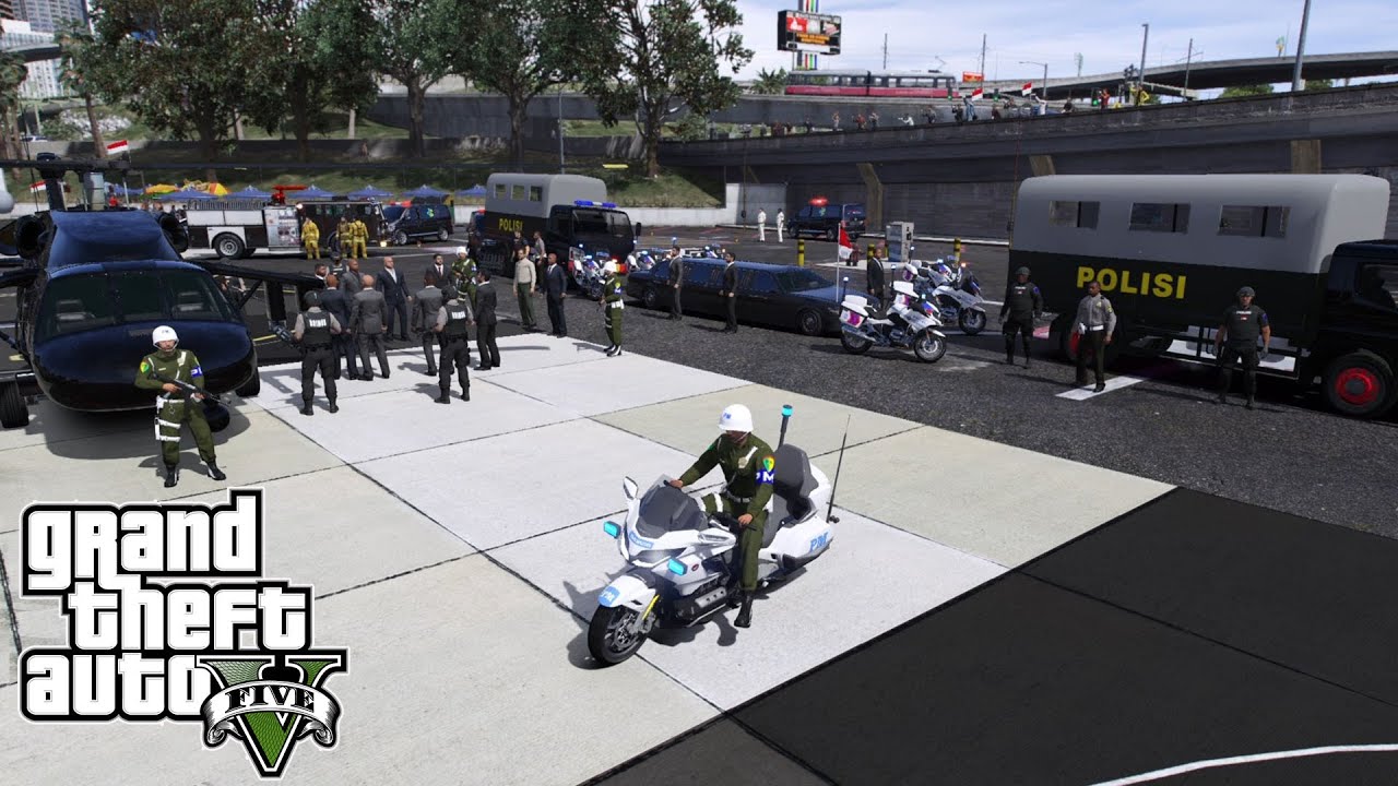 Pengamanan Ketat Presiden Dan Tamu Negara Di Pelabuhan || GTA 5 Mod Polisi Indonesia