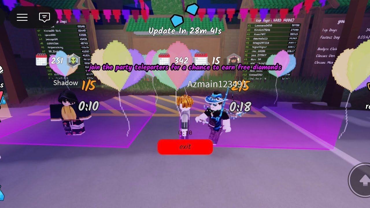 Update party 99 nights in the forest roblox 