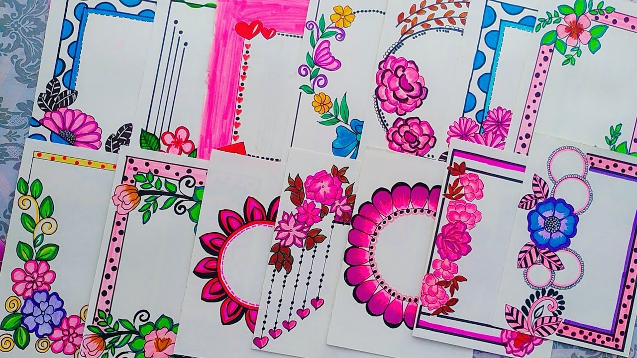 20 Beautiful Border Design/Front Page Design For School Notebook/Art integrated project designs