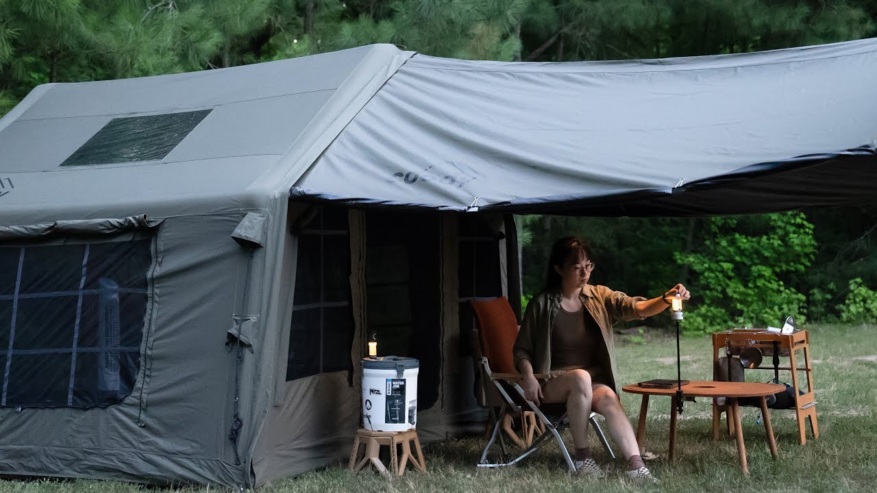 36°C Summer Forest SOLO Camping | Coody 8 | BBQ Skewers | Cozy Campfire