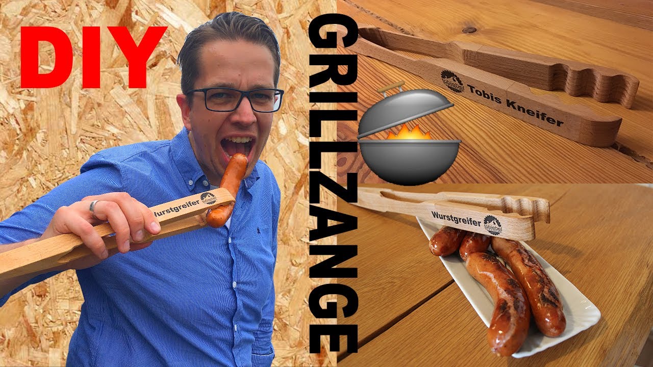 DIY Grillzange selber machen individuelles Grillbesteck selber bauen aus Holz IKEA Brett IKEA Hack