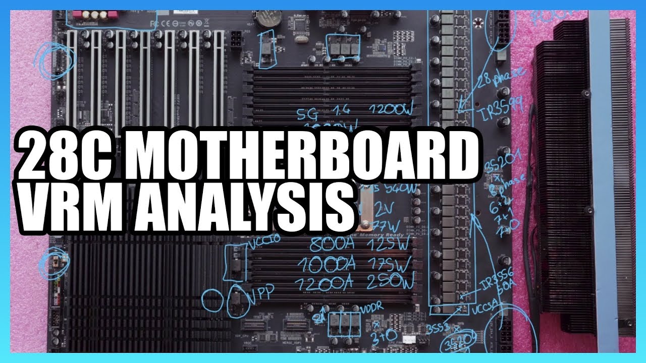 VRM Analysis of 28-Core Gigabyte Motherboard | Buildzoid