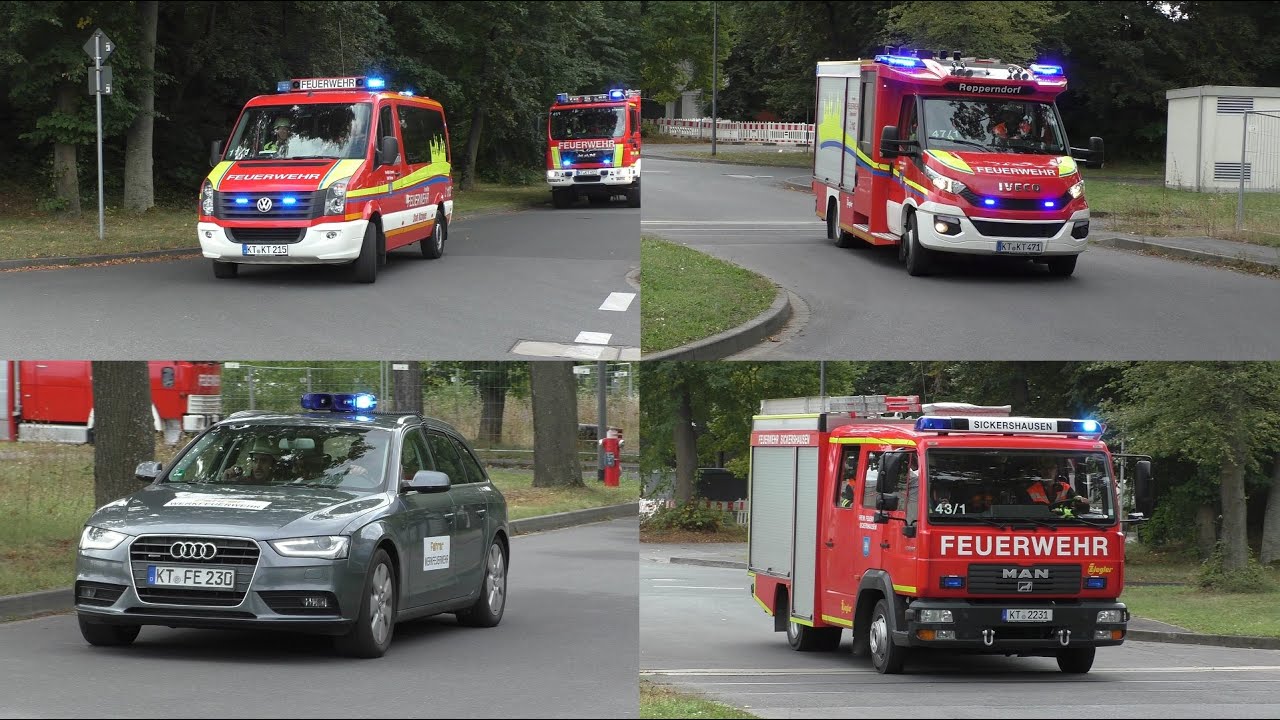 Einsatzfahrten Werkfeuerwehr Fehrer und Feuerwehr Kitzingen