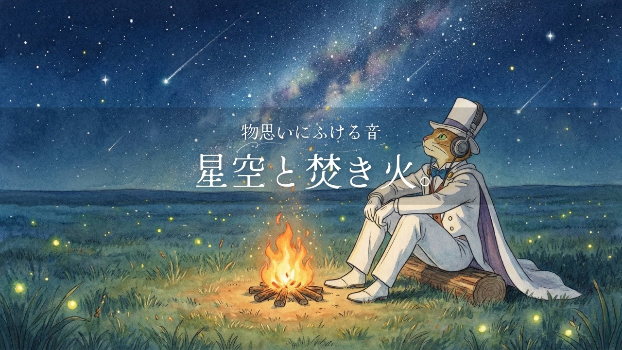 【癒しBGM】物思いにふける、星空と焚き火。 | relaxing BGM | Evening Chill Beats