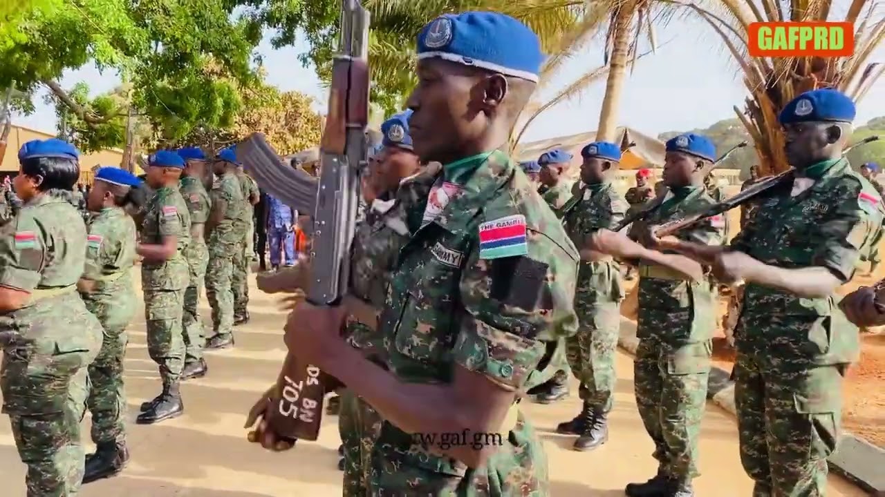 GUARDS BATTALION RIFLE EXERCISE DRILL DISPLAY FOR THE CHIEF OF DEFENCE STAFF GAMBIA ARMED FORCES