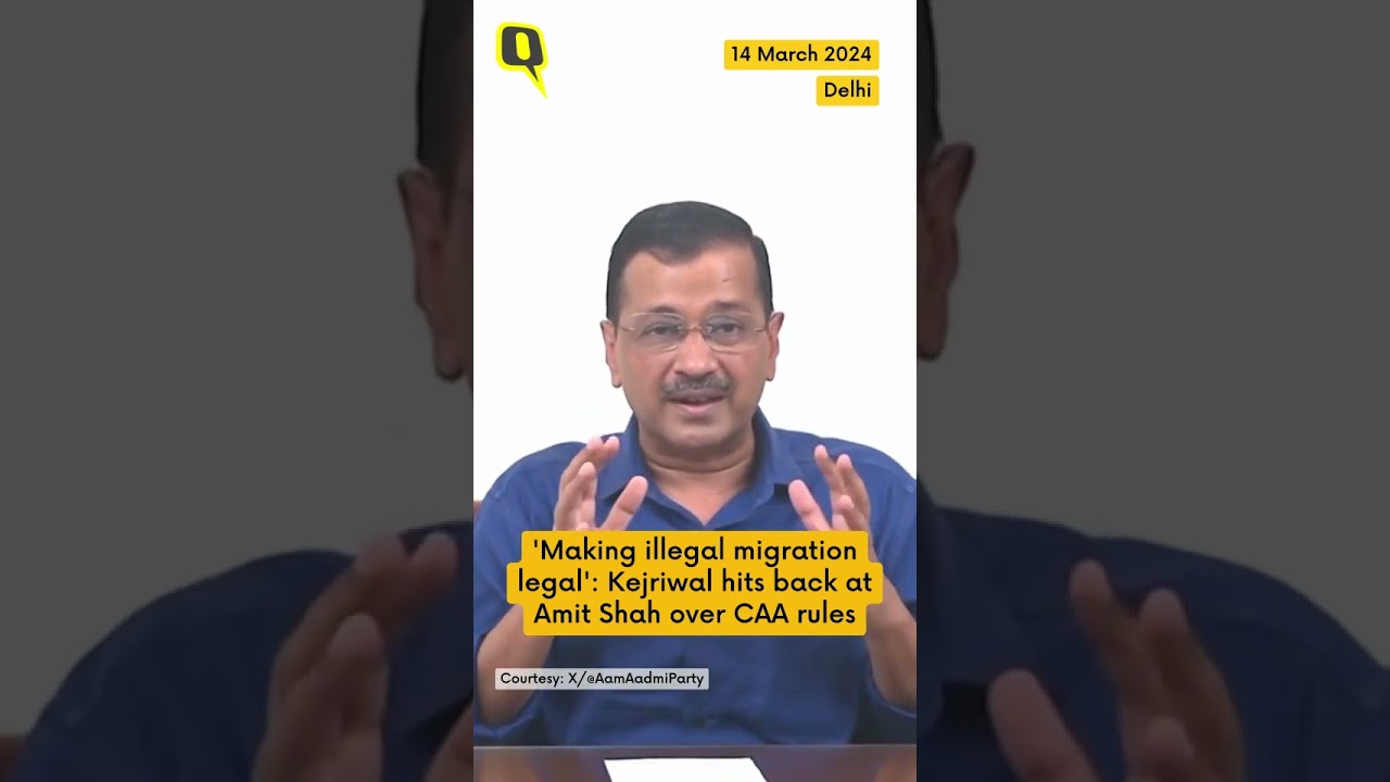 &lsquo;Making Illegal Migration Legal': Kejriwal Hits Back at Amit Shah Over CAA Rules #shorts