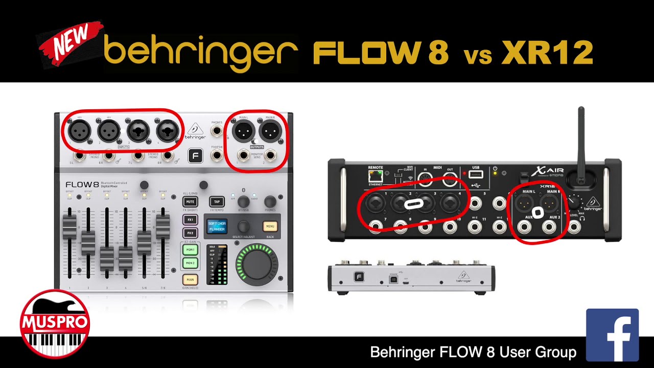 НОВИНКА: Behringer FLOW 8 $279 против XR12 $399 (USD)