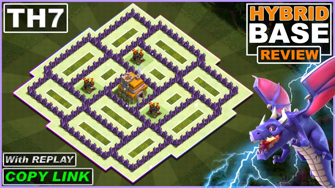NEW BEST TH7 HYBRID/TROPHY Base 2022!! | TH7 Anti Dragon Base Copy Link - Clash of Clans