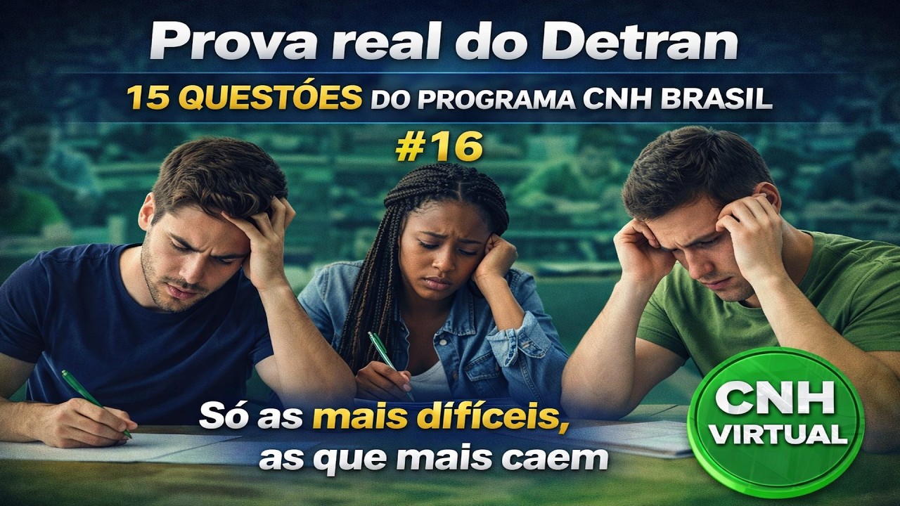 Prova Detran 2026 CNH BRASIL, SIMULADO Real, exame teórico Detran, As Mais Cobradas
