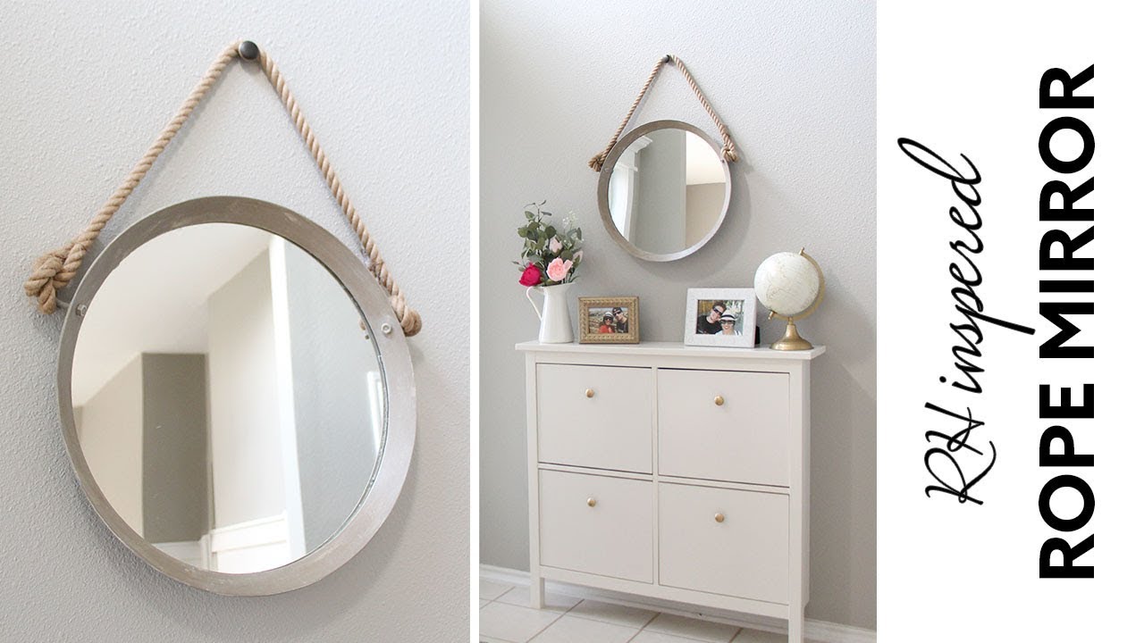 DIY Restoration Hardware Espejo con cuerda | Ikea hack