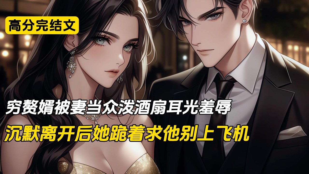穷赘婿被妻子当众泼酒扇耳光，被蜡烛烫伤后背，妻子却只顾送男秘书上救护车。他默默收集出轨证据，预约离婚。妻子和秘书求婚视频传遍全网，他平静祝福后离境#完结文 #小说 #二次元#爽文#一口气看完