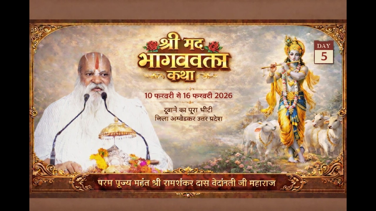 🔴DAY 05 श्री मद्भागवत | कथा महंत पं.श्रीरामशंकरदास वेदांती जी महाराज दूबाने का पूरा भीटी, अंबेडकरनगर