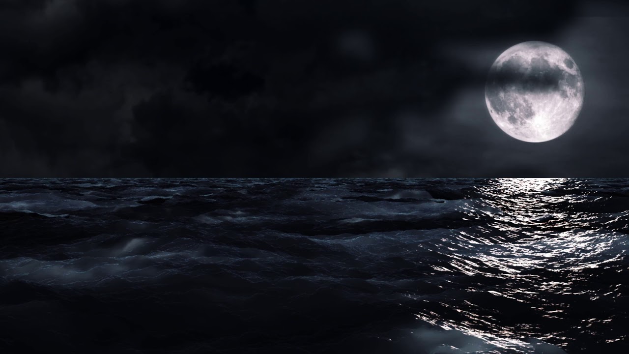Moon Over Sea at Night | Copyright Free Footage