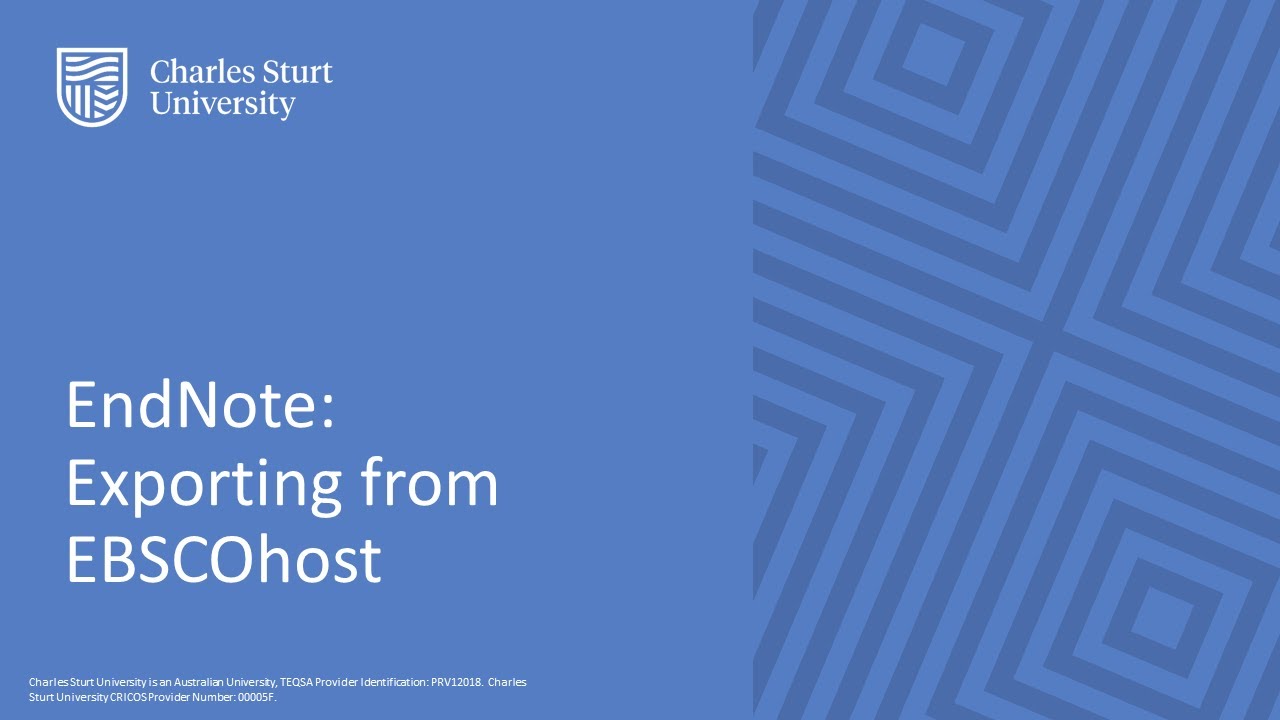 EndNote: Exporting from EBSCOhost