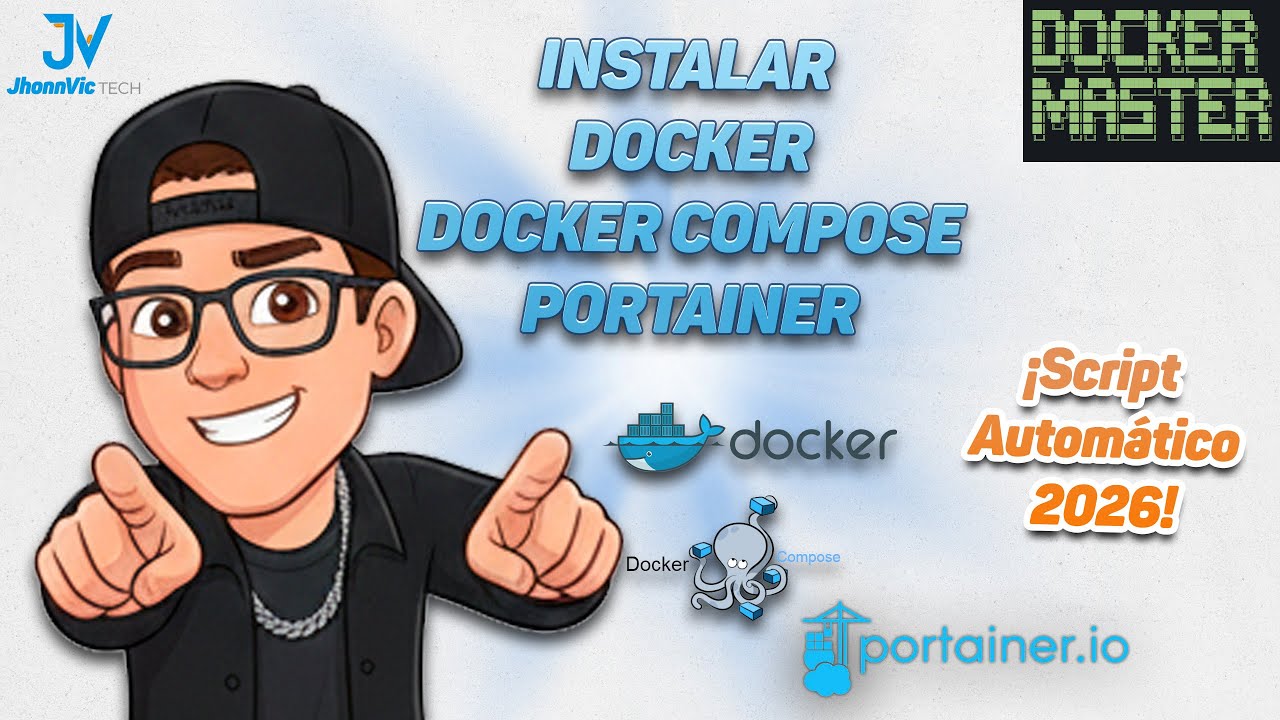 Instala Docker, Compose y Portainer con UN SCRIPT (&iexcl;F&aacute;cil y Profesional!) GUIA 2026