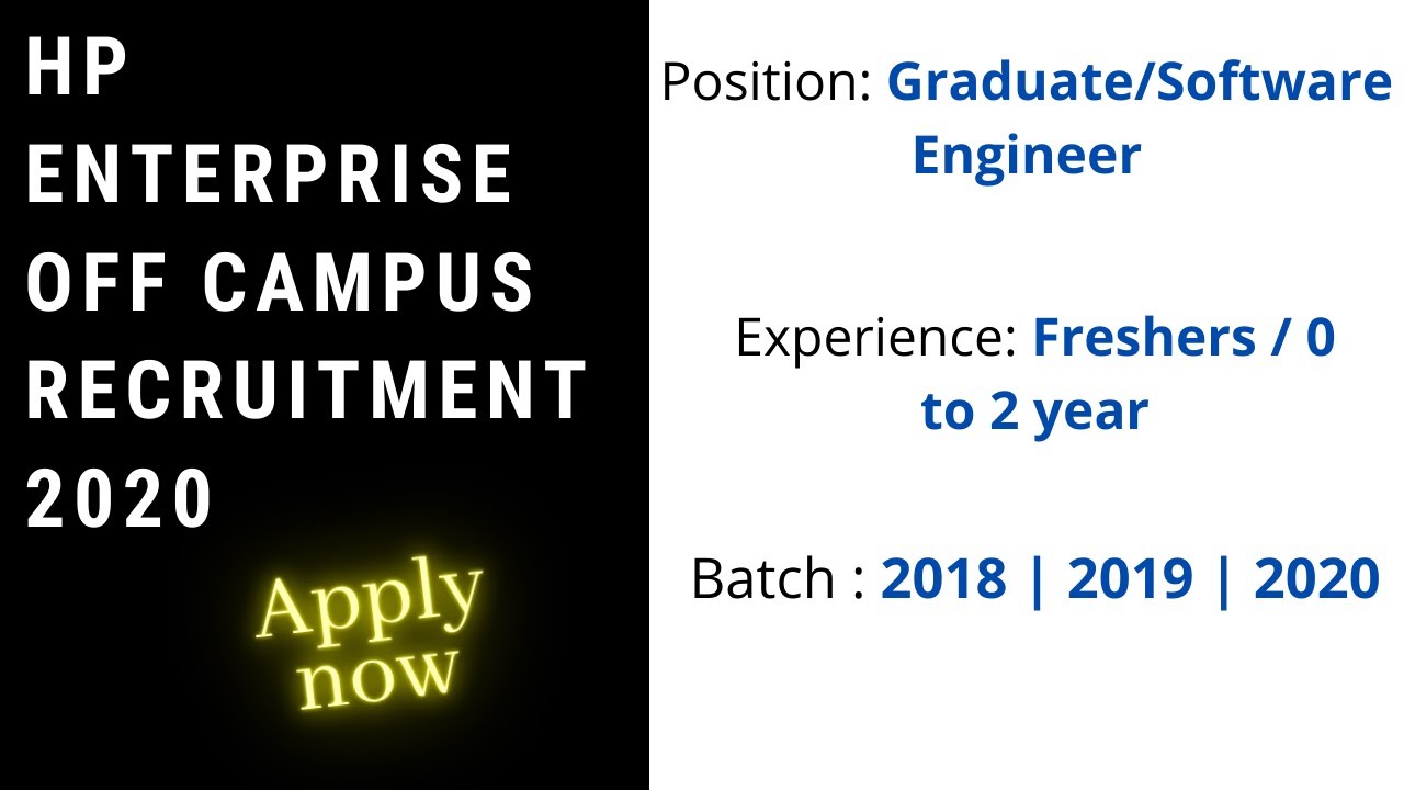 HP Recruitment Drive 2020 | Developer | Campus Placement