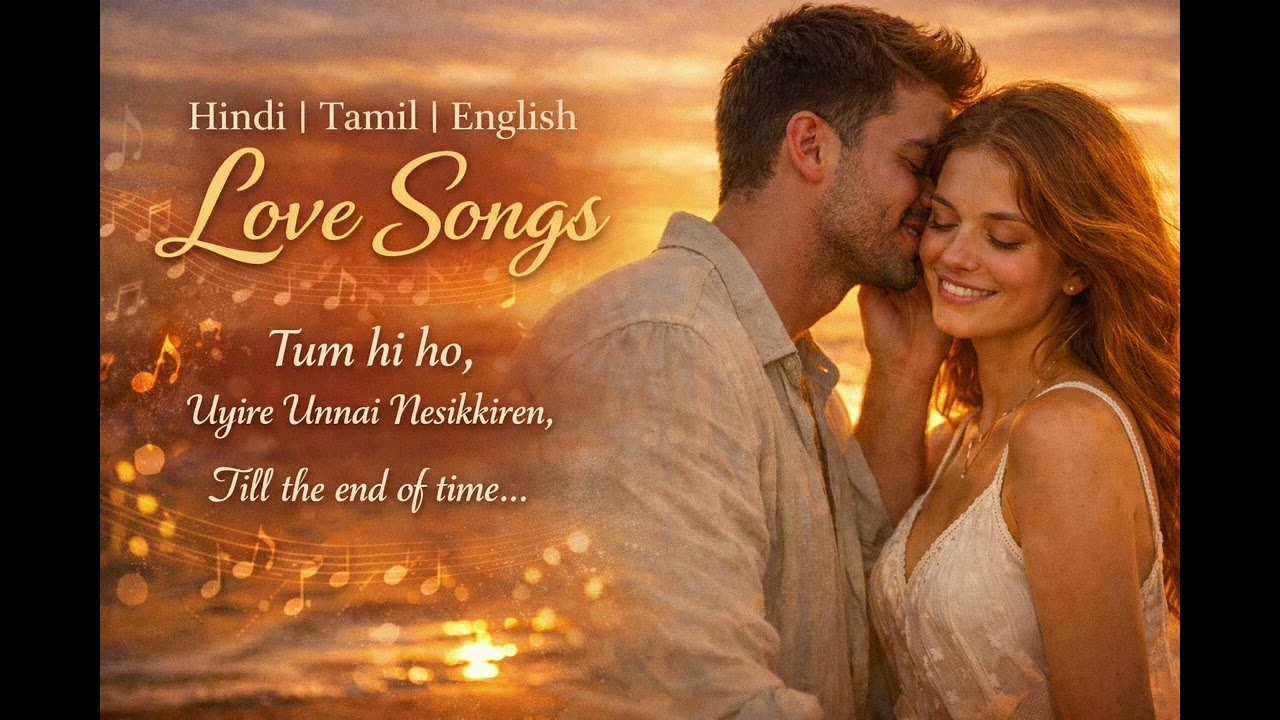 Tum Hi Ho ❤️ Uyire Unnai Nesikkiren | Hindi Tamil English Love Song 2026 | Romantic Sunset Couple 
