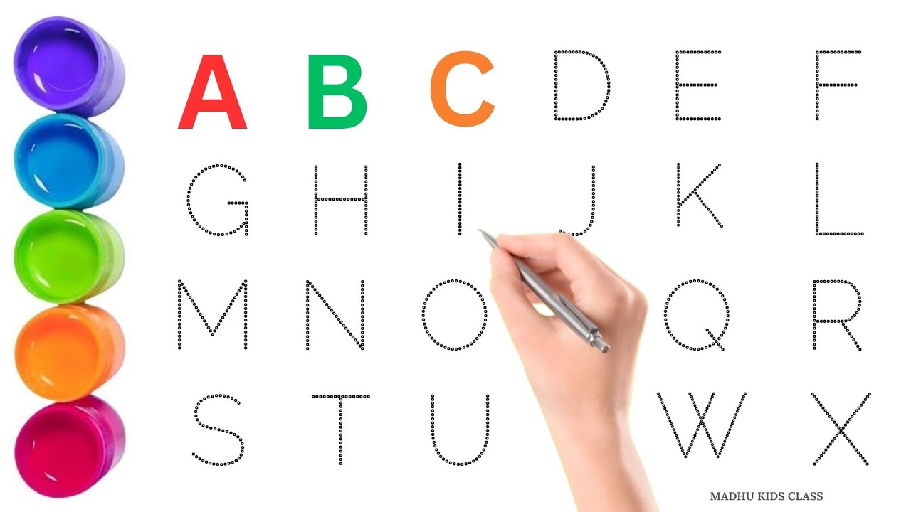 Learn A to Z ABC with Colorful Painting + Tracing 🎨 | Preschool Kids Learning | Alphabet Writing 