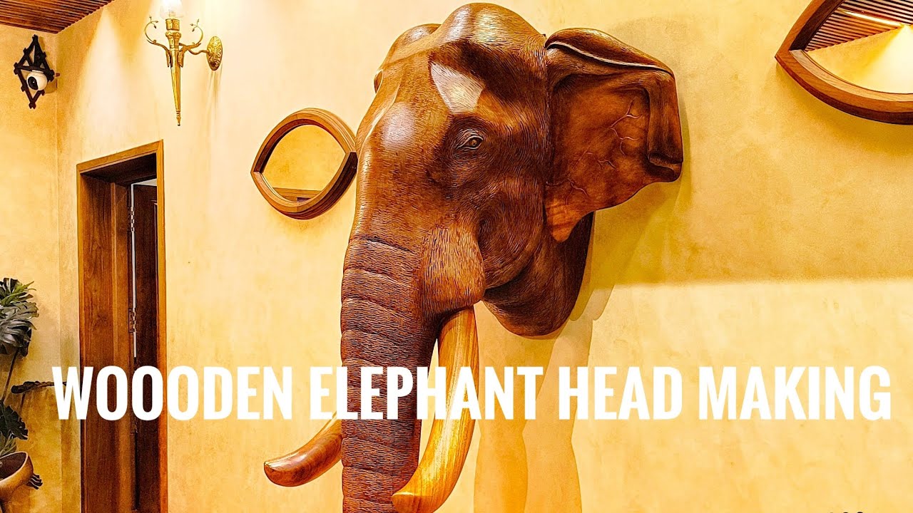 7 feet wooden Elephant head.