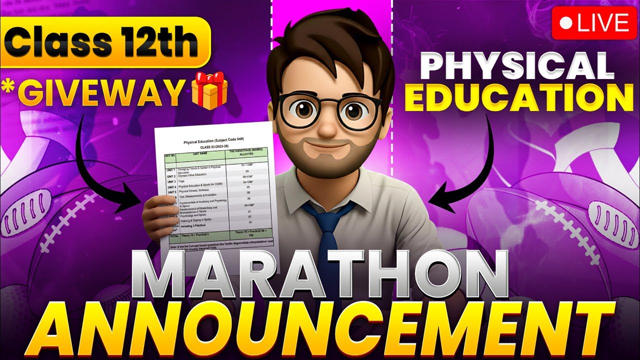 🚨Big Announcement for Class 12🔥 || Physical Education Marathon || Free Giveaway🎁 || Boards 2026
