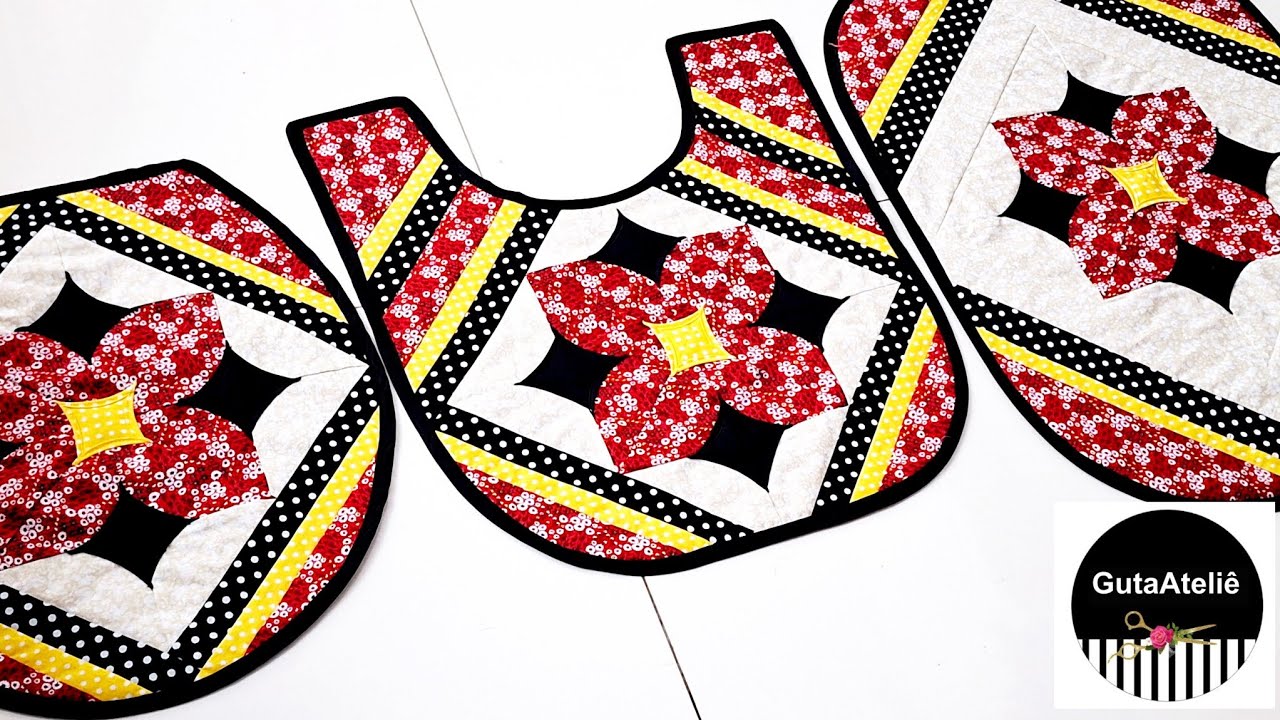 # jogo de banheiro com Retalhos ficou um luxo😍 com passo a passo #Tapetes de Retalhos#