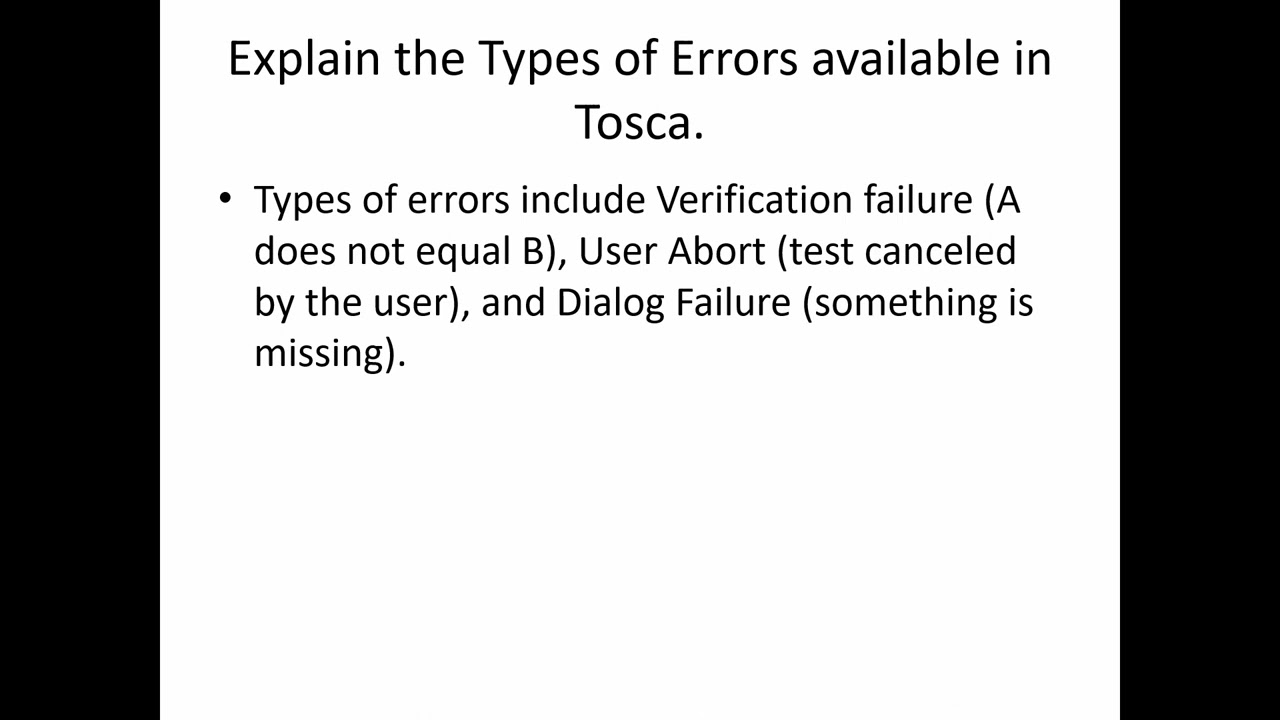 Tosca interview questions for 0 2 years experience