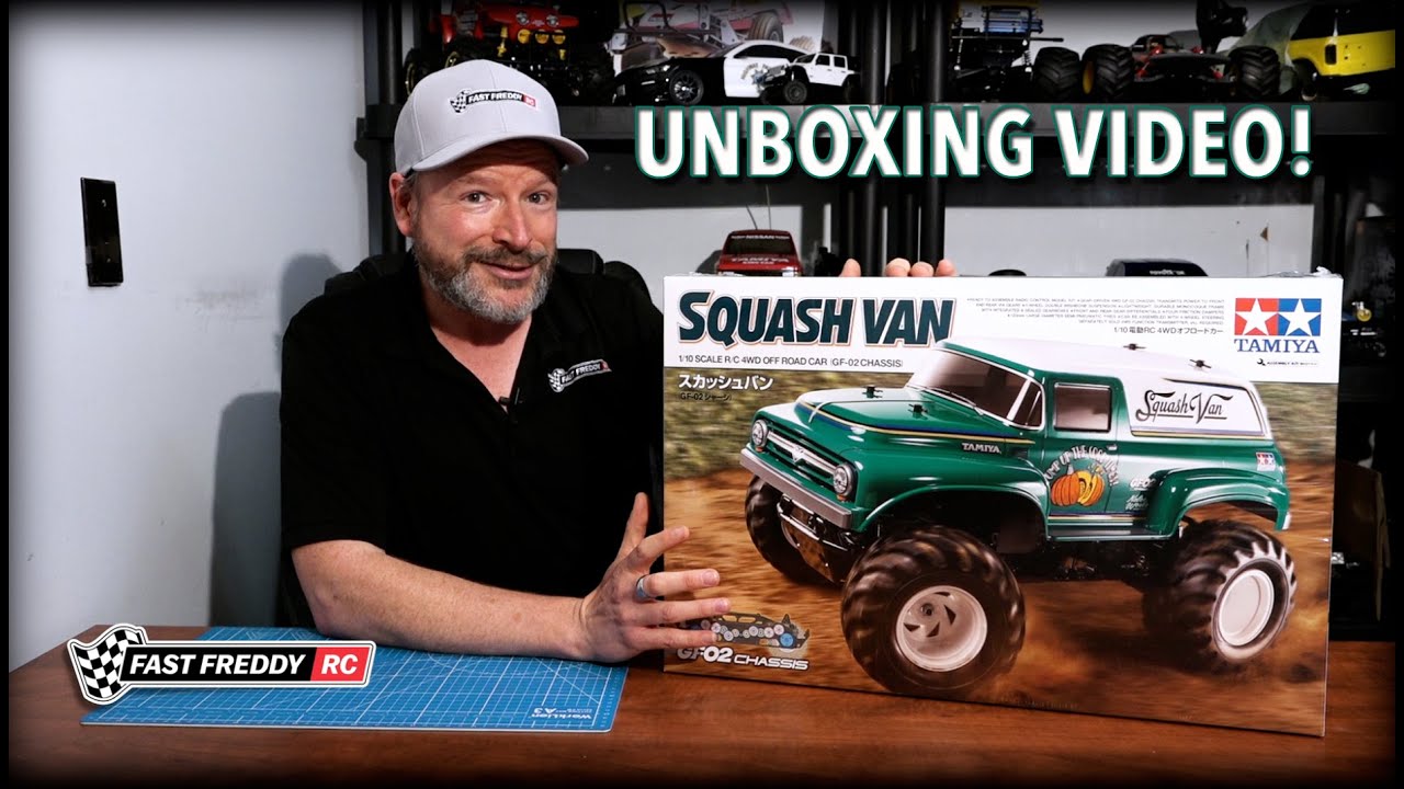 Unboxing the NEW Tamiya Squash Van on the NEW GF-02 Chassis!!