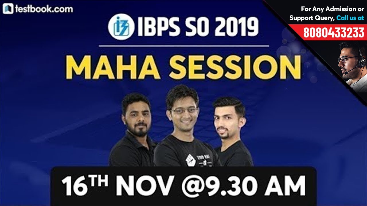 IBPS SO 2019 Maha Session | IBPS Specialist Officer Prelims Math, Reasoning & English Preparation