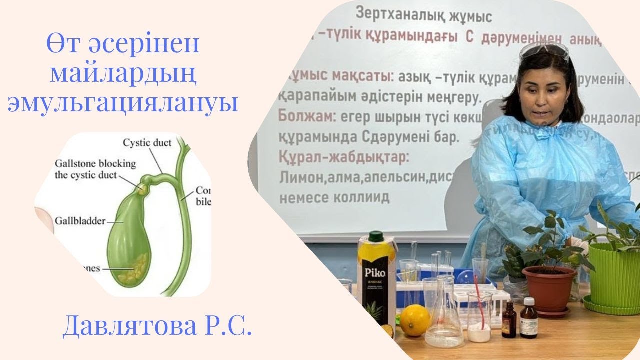 Өт әсерінен майлардың эмульгациялануы 12 сабақ/биология 9 сынып 12 сабақ