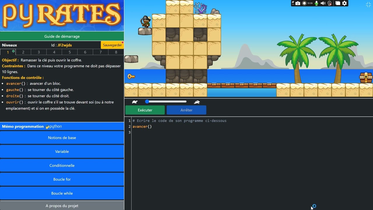 Apprendre Python en s’amusant avec le site py-rates.fr