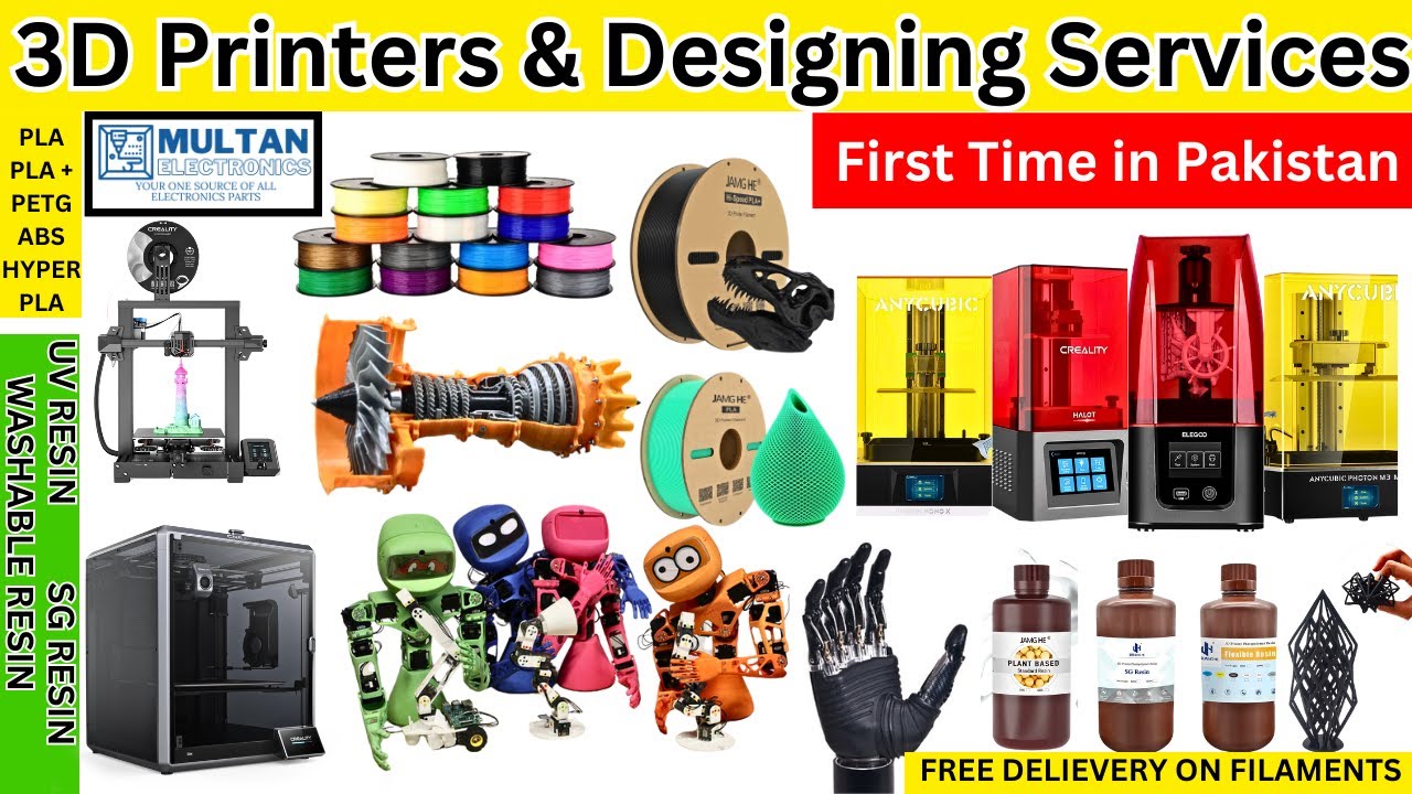 3D Printers & Parts, Filaments & 3D Printing Services II First Time in Pakistan