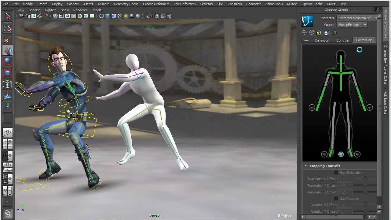 Maya HIK and Custom Rig Retargetting