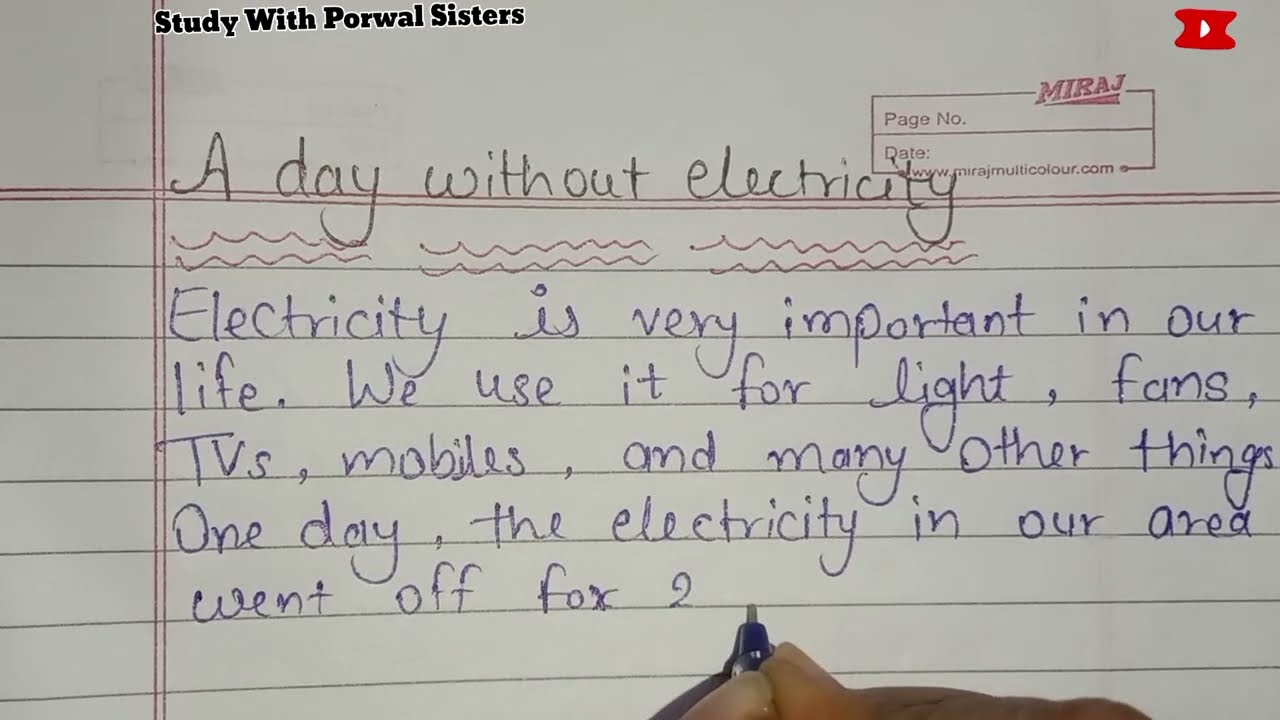 Essay On A Day Without Electricity in English | A Day Without Electricity Essay | Essay Writing 