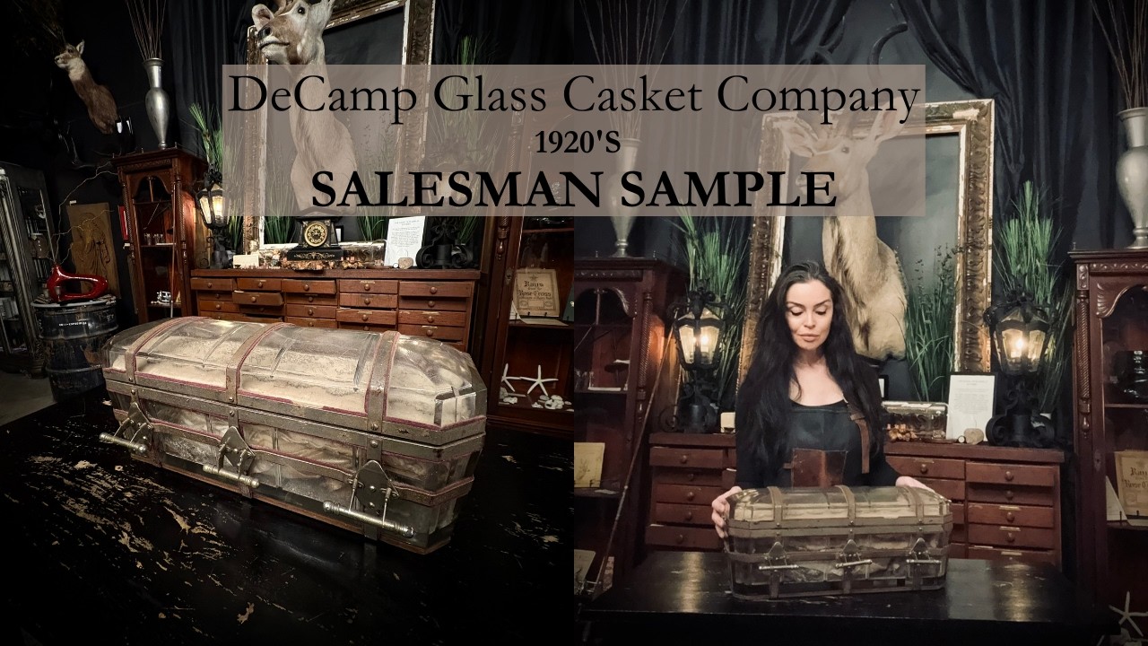 Rare 1920's DeCamp Glass Casket Salesman Sample - Funeral History