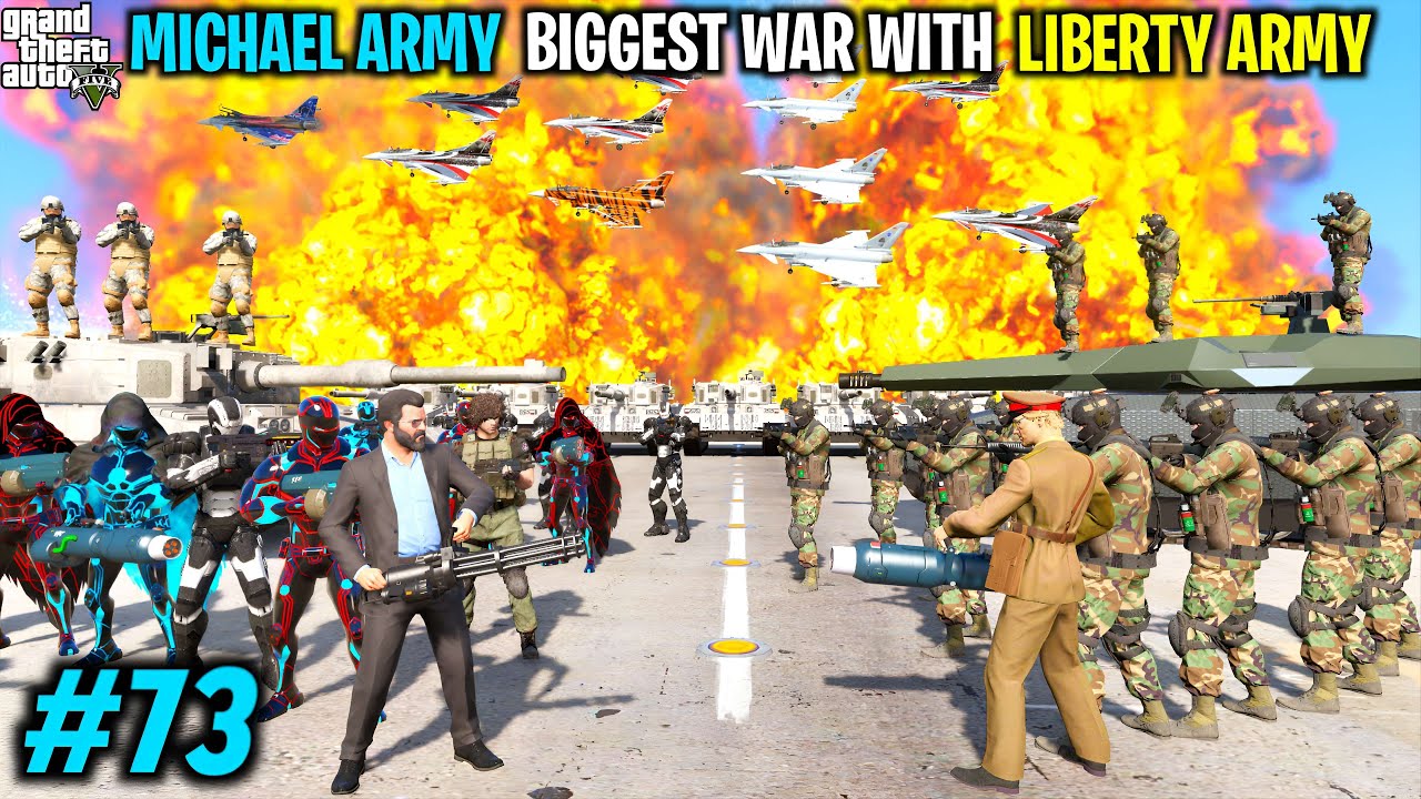 MICHAEL'S IRONMAN SECURITY WAR WITH LIBERTY ARMY | GTA V GAMEPLAY #73