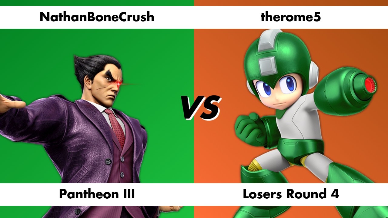 NathanBoneCrush (Kazuya) vs therome5 (Mega Man / Mr. Game & Watch) - Pantheon III Losers Round 4