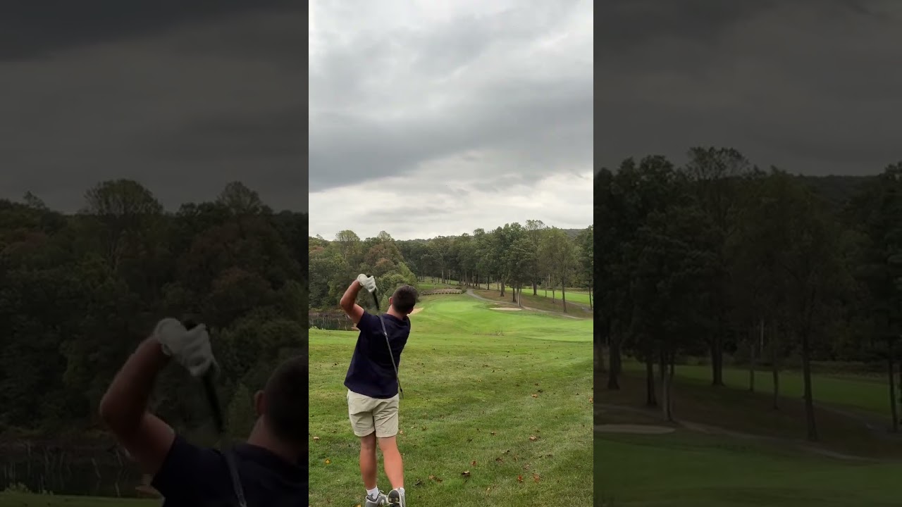 My approach shot onto the par 5, 13th hole at Iron Valley 