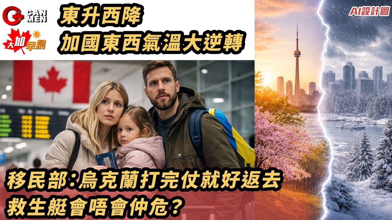 移民部長：烏克蘭打完仗就好返去喇 救生艇會唔會仲危？｜東升西降 加國東西氣溫大逆轉｜銀主盤負資產湧現加國 今年樓市再冧15％？ 大加早晨0217