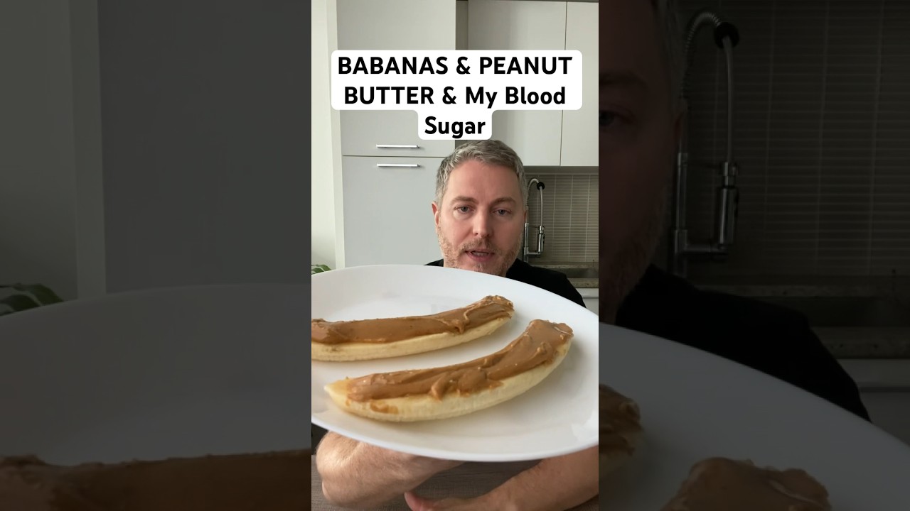 Bananas with peanut butter and my blood sugar. #glucoselevels #insulinresistance #bananas