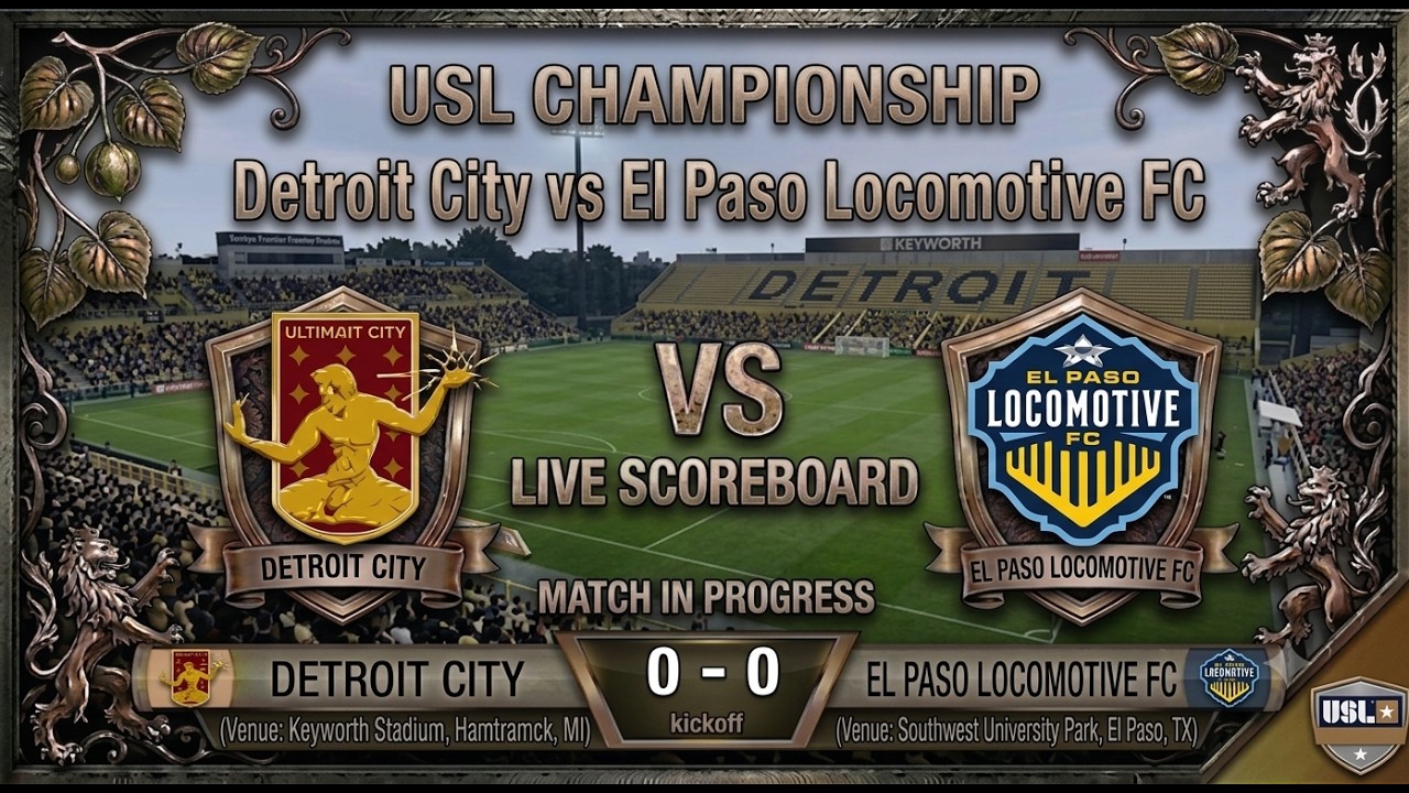 Detroit City vs El Paso Locomotive FC | Watchalong & Live Score | USL Championship