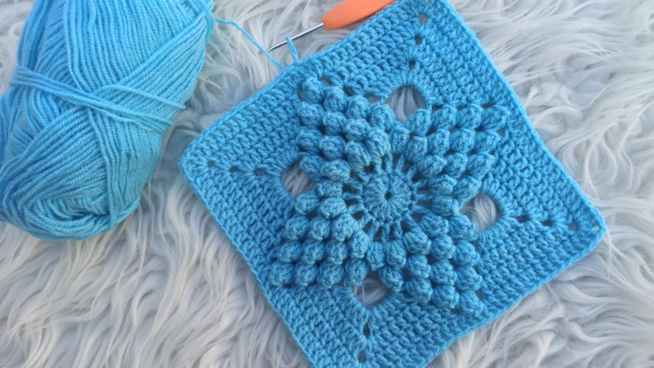 موتیف پاپکورنی  popcornmotif موتیف قلاببافی . motifcrochet
