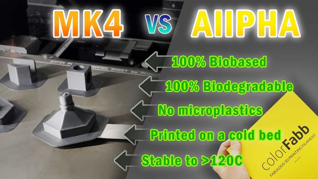 Printing AllPHA on MK4. 0% Microplastics. 100% Biobased. 100% Biodegradable. Made out of fat cells.