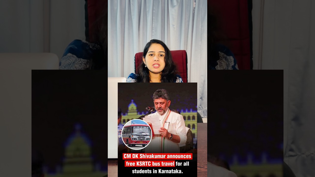 🚨CM D K Shivukumar Announces Free Bus To School & College Students✅ #karnataka #trending #students