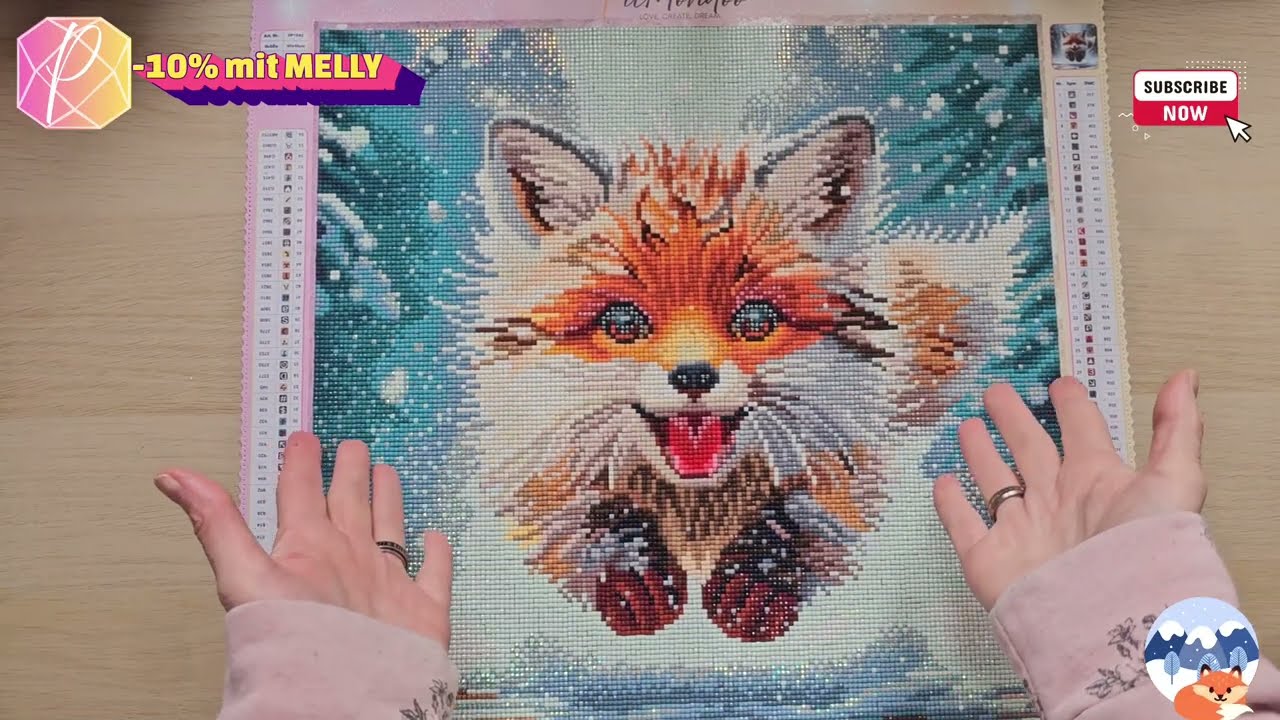 Diamond Painting 💎 Review 🎥 Picmondoo 💎 Kleiner Fuchs im Winterwald 🦊❄️🌳