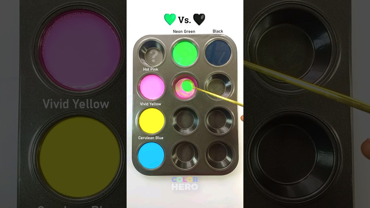 Neon Green Vs. Black Satisfying Color Mixing! 