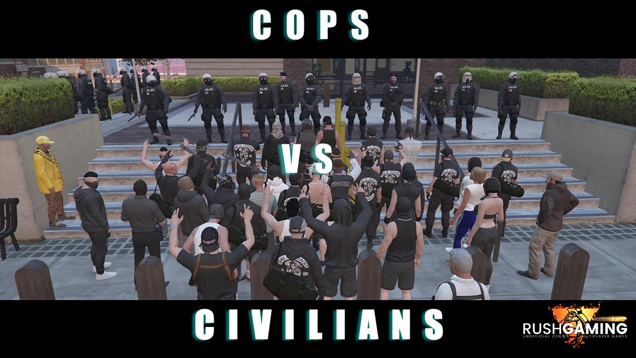 Cops VS Civilians [GTAV FiveM Rushgaming Roleplay]